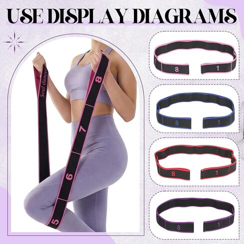 Vinsot 4 Pack Resistance Bands for Stretching and Yoga Fitness with Numbered Sections Yoga Elastic Band Set for Full Body Training Pilates and Glute Bands Workouts Home Gym Exercise in Kuwait