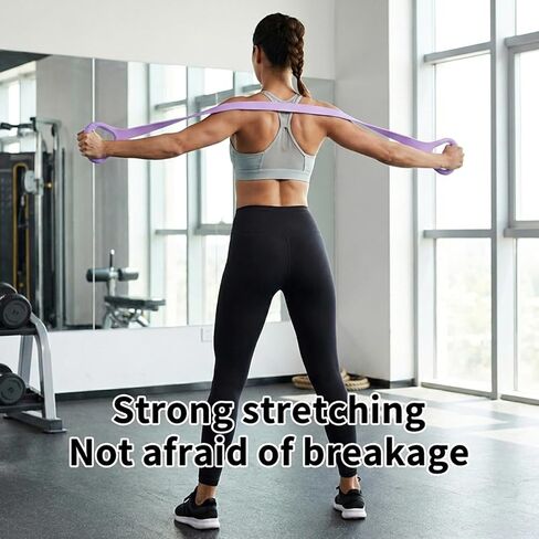 Exercise Stretch Band Set, Resistance Bands for Fitness Workout Yoga Pilates, Elastic Stretch Bands for Home Gym Training, Portable Workout Equipment for Men Women(Purple) in Kuwait