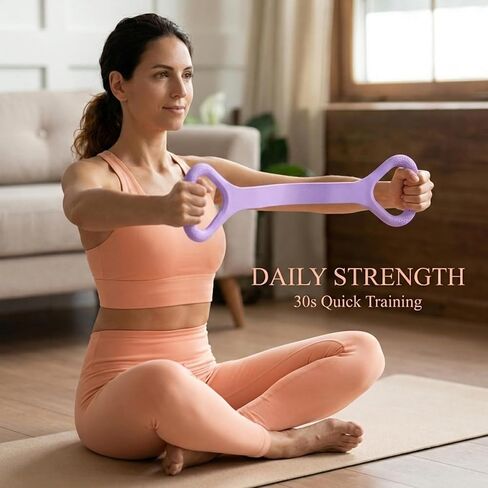 Exercise Stretch Band Set, Resistance Bands for Fitness Workout Yoga Pilates, Elastic Stretch Bands for Home Gym Training, Portable Workout Equipment for Men Women(Purple) in Kuwait
