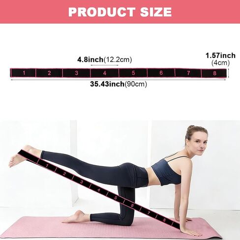 Fitness Resistance Band for Stretching and Yoga, 8-Section Elastic Training Bands, Number Stretch Resistance Band with Clear Markings for Home Gym Training(Rose Red) in Kuwait