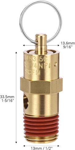 1/4 Inch Male NPT Brass Safety Pressure Relief Valves, 4 Pack 200 PSI Air Compressor Check Valves with Thread Seal Locks for Air Water Oil Systems in Kuwait