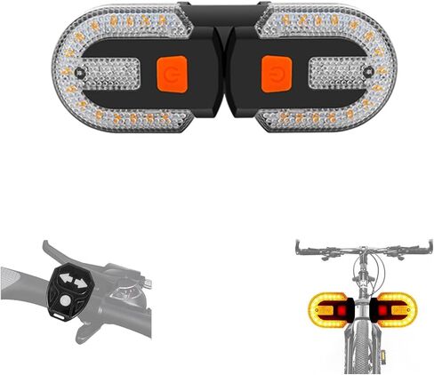Bike Turn Signals, Turn Signals for ebike with Horn, Bike Tail Light 5 Modes Waterproof Strobe Front and Rear Bike Lights, USB Charging Remote Control Splited/Integrated. (2pcs Lights) in Kuwait