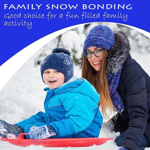Slippery Racer Heavy-Duty Cold Resistant Downhill Pro Adults and Kids Plastic Outdoor Winter Saucer Disc Snow Sled with Handles-2 Pack (Red-2 Pack) in Kuwait