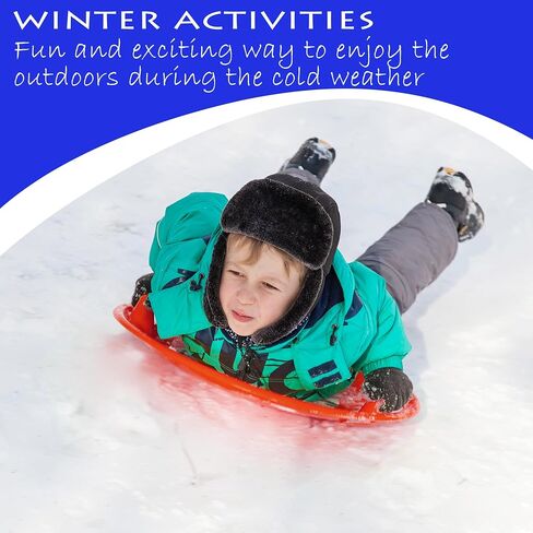 Slippery Racer Heavy-Duty Cold Resistant Downhill Pro Adults and Kids Plastic Outdoor Winter Saucer Disc Snow Sled with Handles-2 Pack (Red-2 Pack) in Kuwait