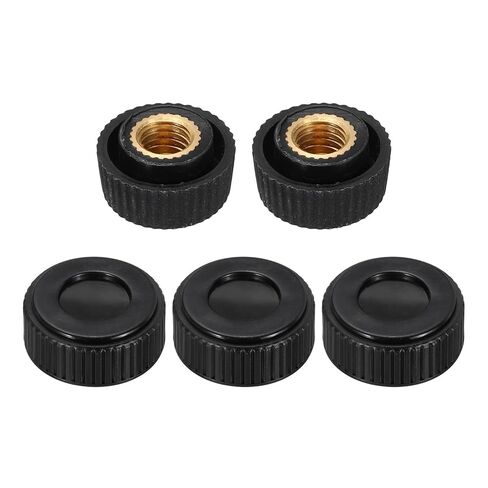HARFINGTON 5Pcs Straight Knurled Knobs Knobs M6 Female Thread 16mm Head Plastic Non-Through Hole Brass Screw-in Clamping Handles Threaded Matte Handle Hand Tightening Knob Thumb Screws in Kuwait