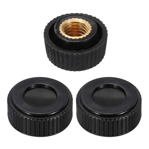 HARFINGTON 3Pcs Straight Knurled Knobs Knobs M6 Female Thread 16mm Head Plastic Non-Through Hole Brass Screw-in Clamping Handles Threaded Matte Handle Hand Tightening Knob Thumb Screws in Kuwait