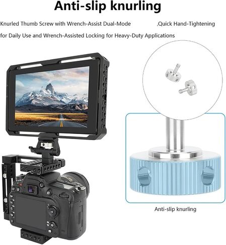 Nonslip Steel 1/4 Threaded Knob Knurled Knob Screw Adapter for Quick Setups of Photography Equipment Without Tool Hand Tight Photography Screw in Kuwait