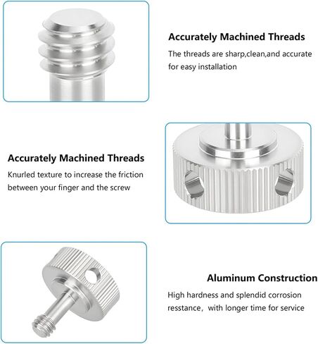 Nonslip Steel 1/4 Threaded Knob Knurled Knob Screw Adapter for Quick Setups of Photography Equipment Without Tool Hand Tight Photography Screw in Kuwait