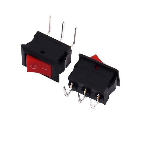 5PCS KCD11 Ship Type Switch Small Power 2/3 Pin 3-Speed 10x15mm Bent Foot 3A250V(3pin Bent red) in Kuwait