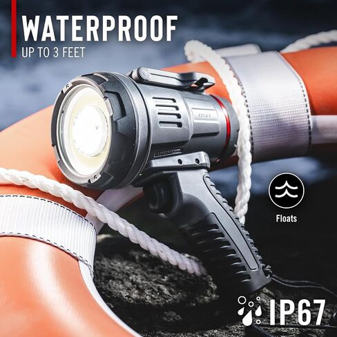 Coast LS20R 2500 Lumen مصباح كشاف مقاوم للماء قابل لإعادة الشحن، 1/4 ميل راند، وقت تشغيل 20 ساعة، عوارض بقعة وفيضانات، IP67، يطفو في الماء in Kuwait