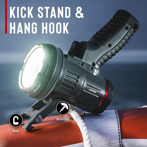 Coast LS20R 2500 Lumen مصباح كشاف مقاوم للماء قابل لإعادة الشحن، 1/4 ميل راند، وقت تشغيل 20 ساعة، عوارض بقعة وفيضانات، IP67، يطفو في الماء in Kuwait