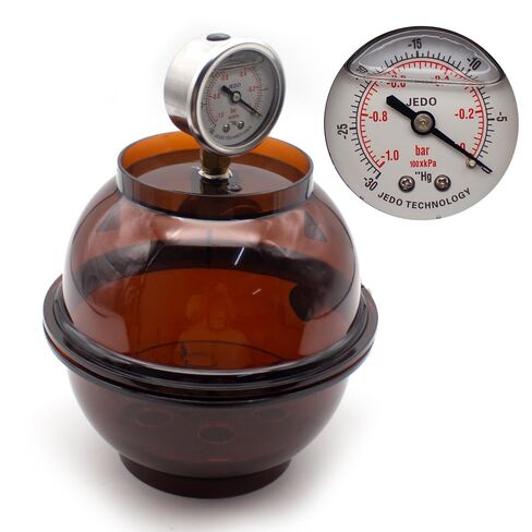 Brown Plastic Vacuum Desiccator (150ml) - Lab-Grade with Pressure Gauge & Single Valve, Chemical Preservation Container for Lab Samples in Kuwait