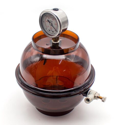 Brown Plastic Vacuum Desiccator (150ml) - Lab-Grade with Pressure Gauge & Single Valve, Chemical Preservation Container for Lab Samples in Kuwait