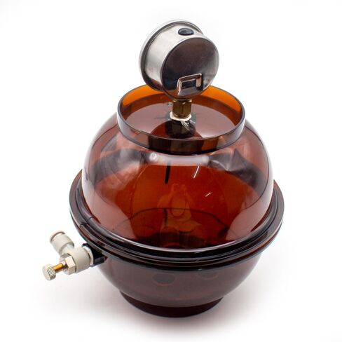 Brown Plastic Vacuum Desiccator (150ml) - Lab-Grade with Pressure Gauge & Single Valve, Chemical Preservation Container for Lab Samples in Kuwait