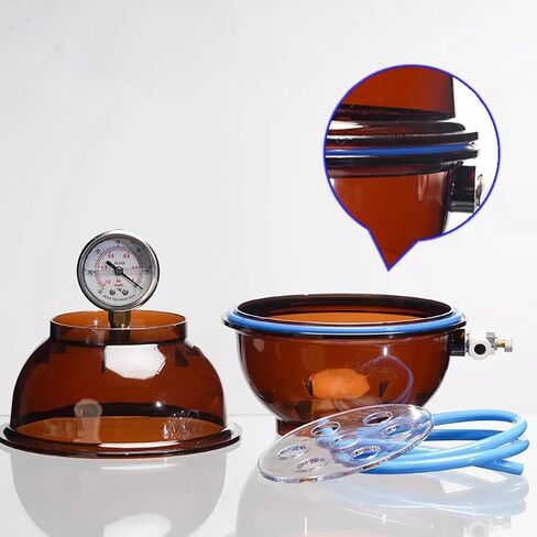 Brown Plastic Vacuum Desiccator (150ml) - Lab-Grade with Pressure Gauge & Single Valve, Chemical Preservation Container for Lab Samples in Kuwait