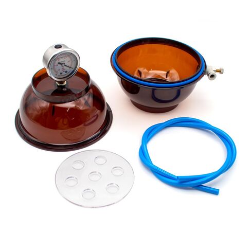 Brown Plastic Vacuum Desiccator (150ml) - Lab-Grade with Pressure Gauge & Single Valve, Chemical Preservation Container for Lab Samples in Kuwait