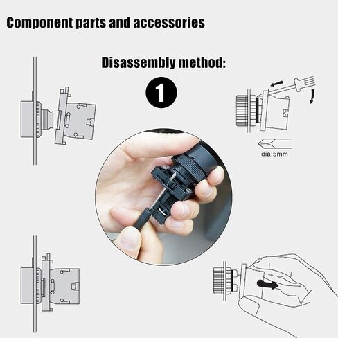 Set of 2 Momentary Push Button Switch Start/Stop Red Green Sign NO NC AC 600V 10A Button Switch ZB2-BE101C-Start/Stop for Electrical and Electronic Applications in Kuwait