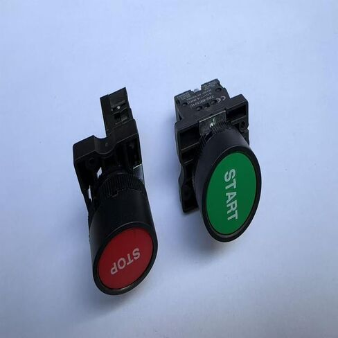 Set of 2 Momentary Push Button Switch Start/Stop Red Green Sign NO NC AC 600V 10A Button Switch ZB2-BE101C-Start/Stop for Electrical and Electronic Applications in Kuwait