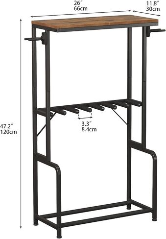 Espelism Guitar Stand for Multiple Guitars, 26" L x 12" W x 47" H Guitar Rack for Acoustic & Electric Guitars, Bass & Ukulele, Rustic Wood Top Floor Stand with Foam-Padded Metal Frame in Kuwait