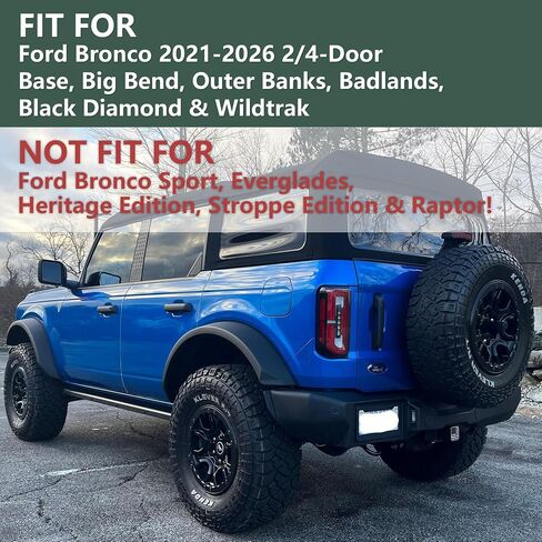 حزمة Sasquatch الأمامية والخلفية Fender Fender Kit Fit for 2021-2023 Ford Bronco 2/4 Door Exclude Bronco Sport ، استبدل OE M-9164-BFK M2DZ-16268-AA ، Black ، 4pcs in Kuwait