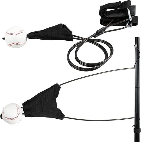 Jenaai Baseball Batting Swing Trainer Portable Baseball Hitting Trainer with Auto-Reset & Adjustable Ball Height, Batting Practice Equipment Hitting Accessories for Beginners to Pros, Easy Setup in Kuwait