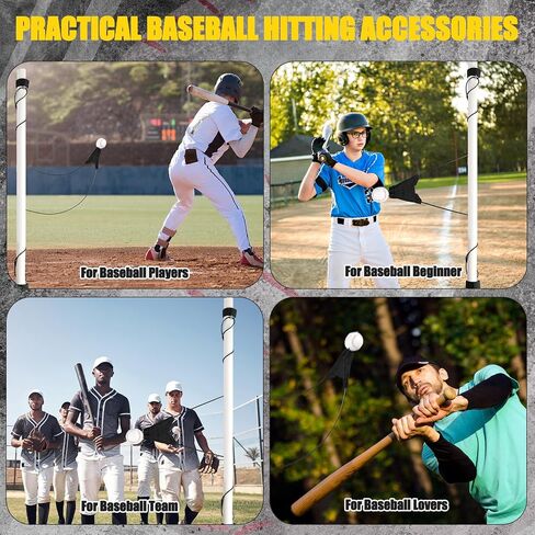Jenaai Baseball Batting Swing Trainer Portable Baseball Hitting Trainer with Auto-Reset & Adjustable Ball Height, Batting Practice Equipment Hitting Accessories for Beginners to Pros, Easy Setup in Kuwait