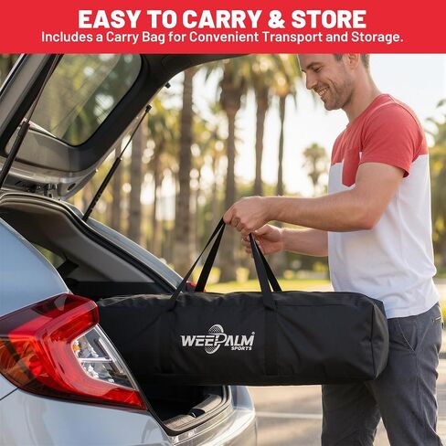 Baseball Softball Swing Trainer with Tripod Base, Adjustable Height Batting Trainer for Solo Hitting Practice, Auto-Return Trainer with 4 Elastic Ropes, Ground Pegs & Carry Bag in Kuwait