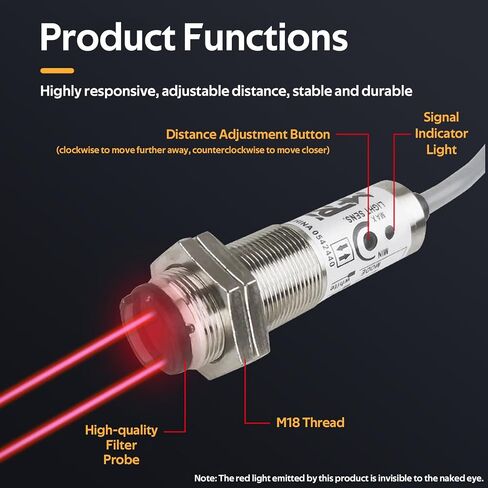 CDD-11N 10mm Diffuse Reflection Photoelectric NPN NO 4-Wire for Opaque Objects, Transmitting Tube, Copper Plating, IP66 Level in Saudi Arabia