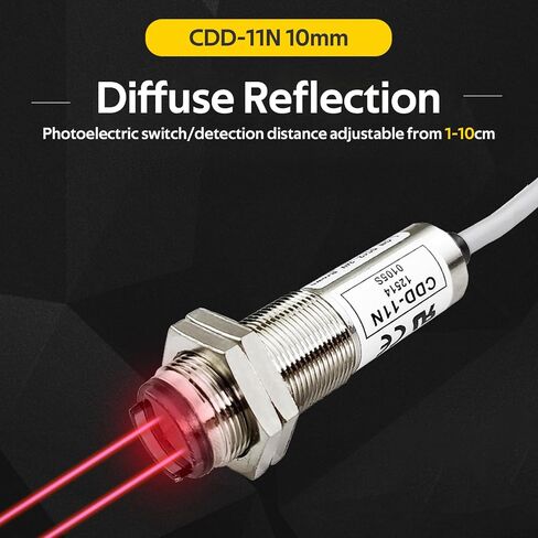 CDD-11N 10mm Diffuse Reflection Photoelectric NPN NO 4-Wire for Opaque Objects, Transmitting Tube, Copper Plating, IP66 Level in Saudi Arabia