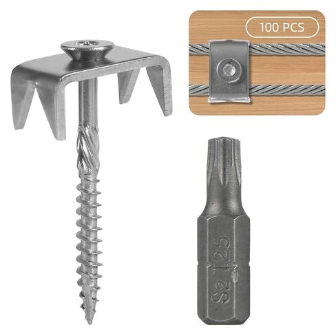 Fence Staples for Wire Fencing, 304 Steel Fence Nails for Mesh and Woven Fencing, Fence Nail Netting Staples Fasteners, 2" Silver 100 Pcs in Kuwait