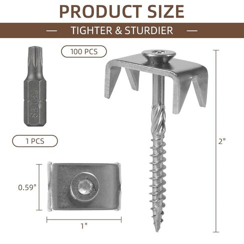 Fence Staples for Wire Fencing, 304 Steel Fence Nails for Mesh and Woven Fencing, Fence Nail Netting Staples Fasteners, 2" Silver 100 Pcs in Kuwait