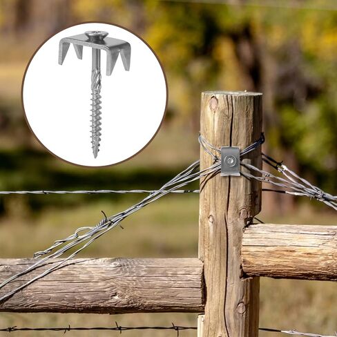 Fence Staples for Wire Fencing, 304 Steel Fence Nails for Mesh and Woven Fencing, Fence Nail Netting Staples Fasteners, 2" Silver 100 Pcs in Kuwait
