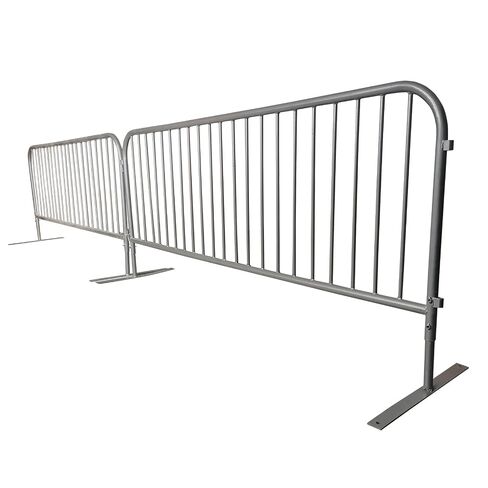 17.6 FT Interlocking Galvanized Crowd Control Barricades, 2 Pack Steel Safety Barriers Fence Frame Guard with Adjustable Height for Events, Construction Sites, Queue Management in Kuwait