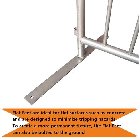 17.6 FT Interlocking Galvanized Crowd Control Barricades, 2 Pack Steel Safety Barriers Fence Frame Guard with Adjustable Height for Events, Construction Sites, Queue Management in Kuwait
