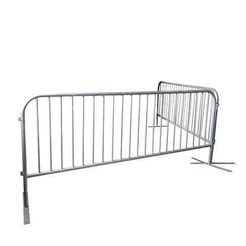 17.6 FT Interlocking Galvanized Crowd Control Barricades, 2 Pack Steel Safety Barriers Fence Frame Guard with Adjustable Height for Events, Construction Sites, Queue Management in Kuwait