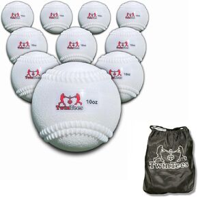 TwinTees Hitting Plyo Balls - 10 Pack - Heavy Batting Practice Balls for Exit Velocity and Power Training - Soft Weighted Baseball Set - 10 oz. Double the Weight of a Baseball in Saudi Arabia