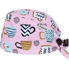 Scrub Caps for Women, Adjustable Surgical Cap with Buttons & Sweatband, Breathable Medical Head Cover for Nurses, Doctors in Saudi Arabia
