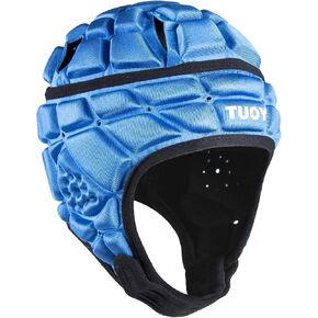 خوذة مبطنة للشباب من Rubgy Headguard مبطنة بعلم كرة القدم 7 ضد 7، أغطية رأس ناعمة لحارس المرمى واقية لكرة القدم (اللون الأزرق مقاس M) in Kuwait