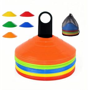 ANRANK 50 Pcs Disc Cones, Agility Soccer Cones with Carry Bag and Holder, Soccer Cones for Sports Training, Football, Soccer, Basketball, Coaching, Practice Equipment, 5 Color in Saudi Arabia