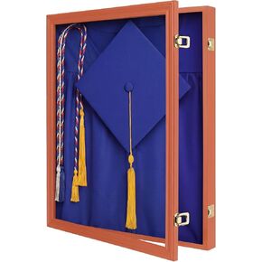 17"x23" Graduation Shadow Box Frame Large Wood Display Case with Stick Pins Hanging Hardware Graduation Gown Display Memory Box for Cap Gown Diploma Stole Cords Keepsake(Blue) in Kuwait