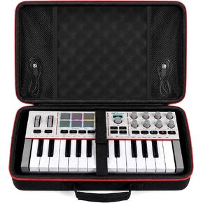 Boobowl Hard Case for Akai Professional MPK Mini IV, MK3 & Play 25 Key USB MIDI Keyboard Controller, Shockproof Double-Layer Foam & Adjustable Strap for Travel, Studio & Music, Black (Box Only) in Saudi Arabia