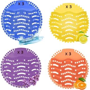 12-Pack Urinal Screen Deodorizer Mat, urinal cake 4 Fresh Scents, Anti-Splash Design for Commercial Bathrooms in Saudi Arabia