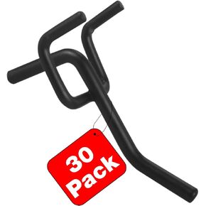 G.CORE Pegboard Hooks Accessories - 30pcs 4inch Metal Peg Board Tool Hangers, Fits 1/8 1/4 Pegs Slots, Pegboard Wall Organizer Shelving Racks, Hanging Display Storage Holders for Garage Craft (Black) in Kuwait