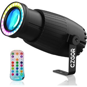 20W Pinspot Light, Czgor RGBW 4-in-1 LED Stage Light for Party | with 24 LEDs Ring Lights, 3 Effect Light & 15 Light Color, Manual Focus Disco Ball Spotlight for Show Bar Club Wedding in Saudi Arabia