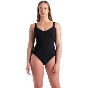 ARENA Women’s Vertigo Shapewear Wing Back One Piece Swimsuit Ladies Shaping Bathing Suit Tummy Control Chlorine Resistant Swimwear Pool Beach Aqua Fitness, Black, US Size 46 in Kuwait