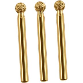3 Pieces Polishing Heads Grinding Bit Rotary Grinder Point Diamond Burr Drill Metal Accessory Shock Resistant Design for Engraving Jewelry, Gold, 8mm in Kuwait