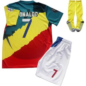 LeenBD Trio #7 Kids Soccer Jersey Shirts Football Futbol Socks Set Youth Sizes (Mix, 28 (10-11 Years Old)) in Saudi Arabia