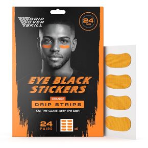 DRIP Strips Pro-Grade Eye Black Stickers, 24 Pairs, Natural Flex & Stretch Eye Black Face Strips, Sweat-Proof, Eye Black Baseball, Softball, Football, Lacrosse, Black OG Strips in Kuwait