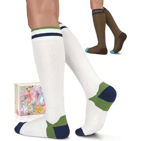 Compression Socks for Women with Grips Non Slip Graduated Support Knee High Socks for Athletic Nurse Pregnancy in Kuwait