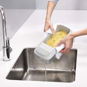 Yosoo Microwave Pasta Cooker with Strainer Lid Heat Plastic Spaghetti Noodle Maker for Draining Cooking (White) in Saudi Arabia